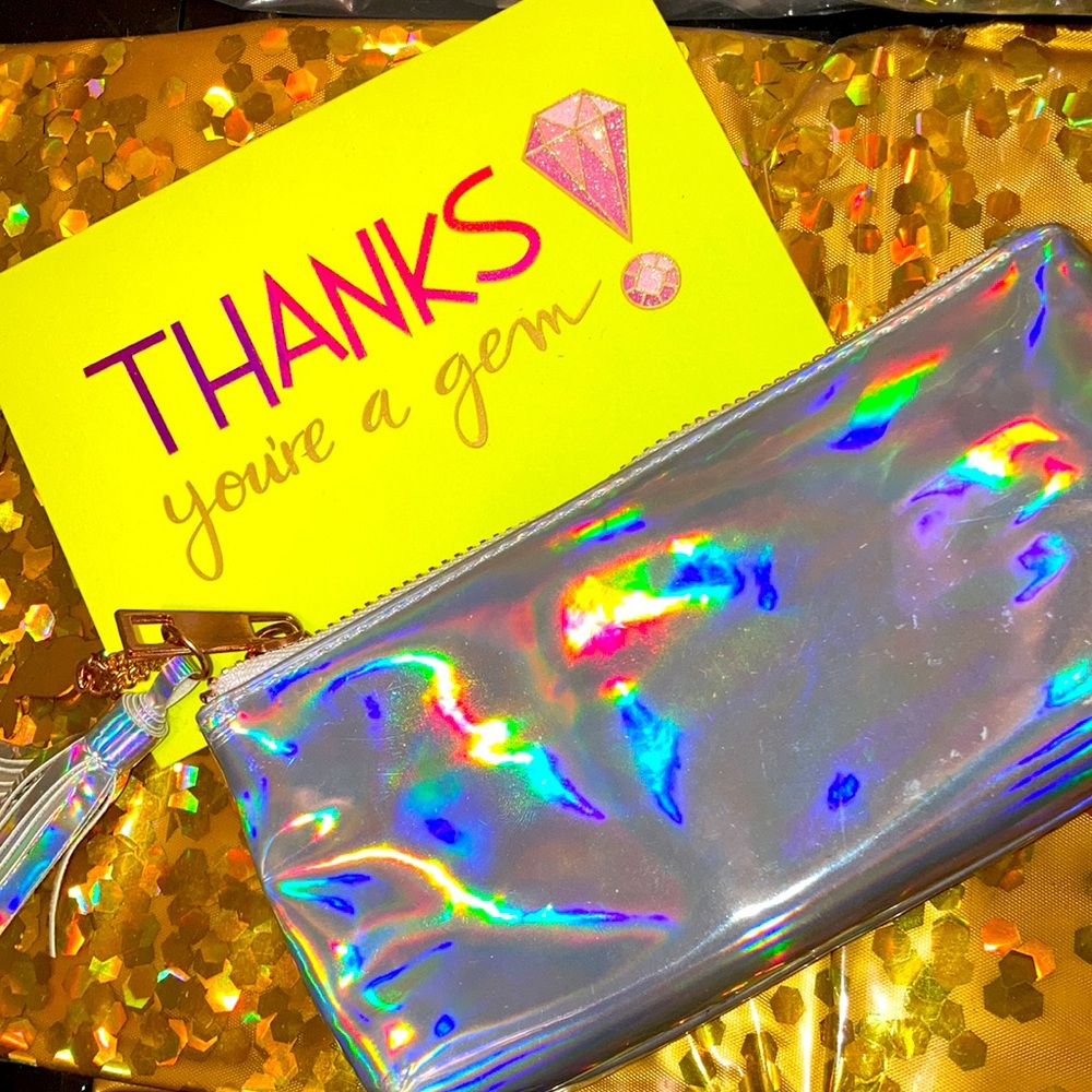 Irresistible iridescent Zipper clutch